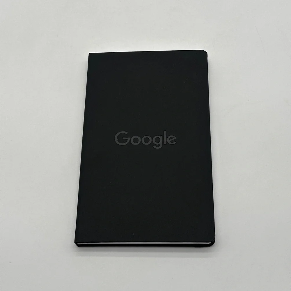 Google Black Hardcover Lined Notebook Journal Elastic Closure Tech Swag